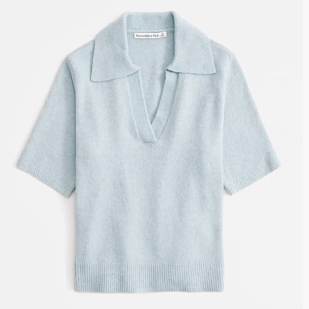 Abercrombie and Fitch light blue sweater polo size large
